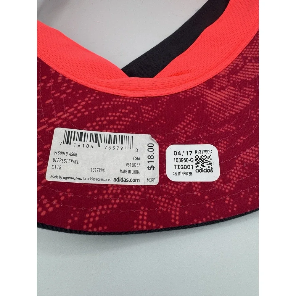 Adidas Visor Hat Gray Pink Athletic Women's Adjustable Lightweight Sporty NWT